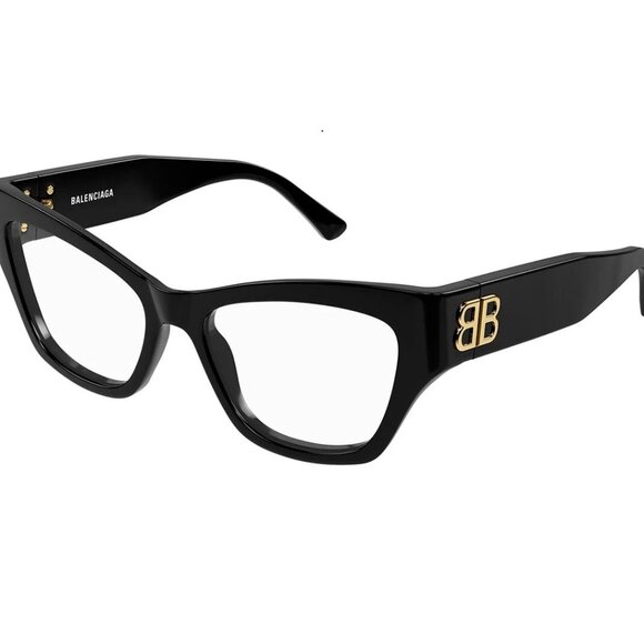 NEW BALENCIAGA BB0362O 001 BLACK EYEGLASSES - Picture 1 of 4